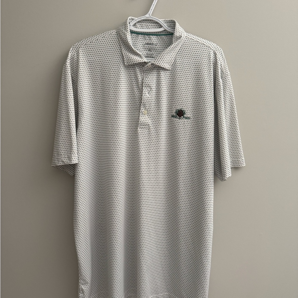 White Mens Patterned Johnnie O Polo Shirt